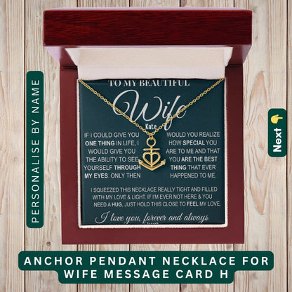 "To My Loving Wife" – Forever in My Heart, Necklace With Personalized Message Card