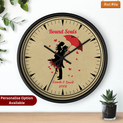 Personalized Anniversary Gift for Couple | Custom Wedding Gift for Him and Her | Engraved First Anniversary Present | Unique Wall Clock