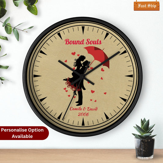Personalized Anniversary Gift for Couple | Custom Wedding Gift for Him and Her | Engraved First Anniversary Present | Unique Wall Clock