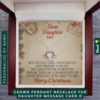 "To My Daughter, Granddaughter, and Daughter-in-Law" – With Love and Pride, Necklace With Personalized Message Card