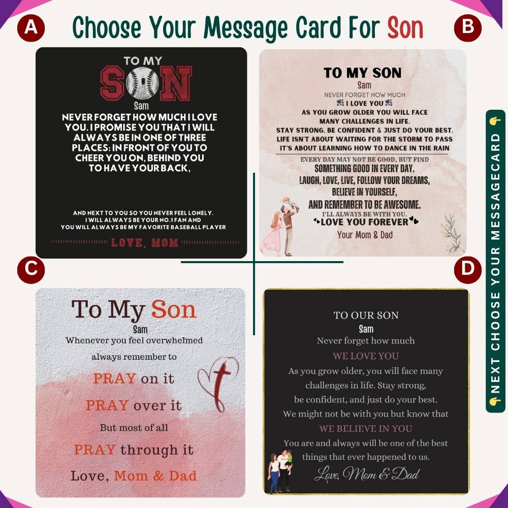 "To My Brave Son" – Accessories With Personalized Message Card