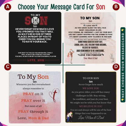 "To My Brave Son" – Accessories With Personalized Message Card