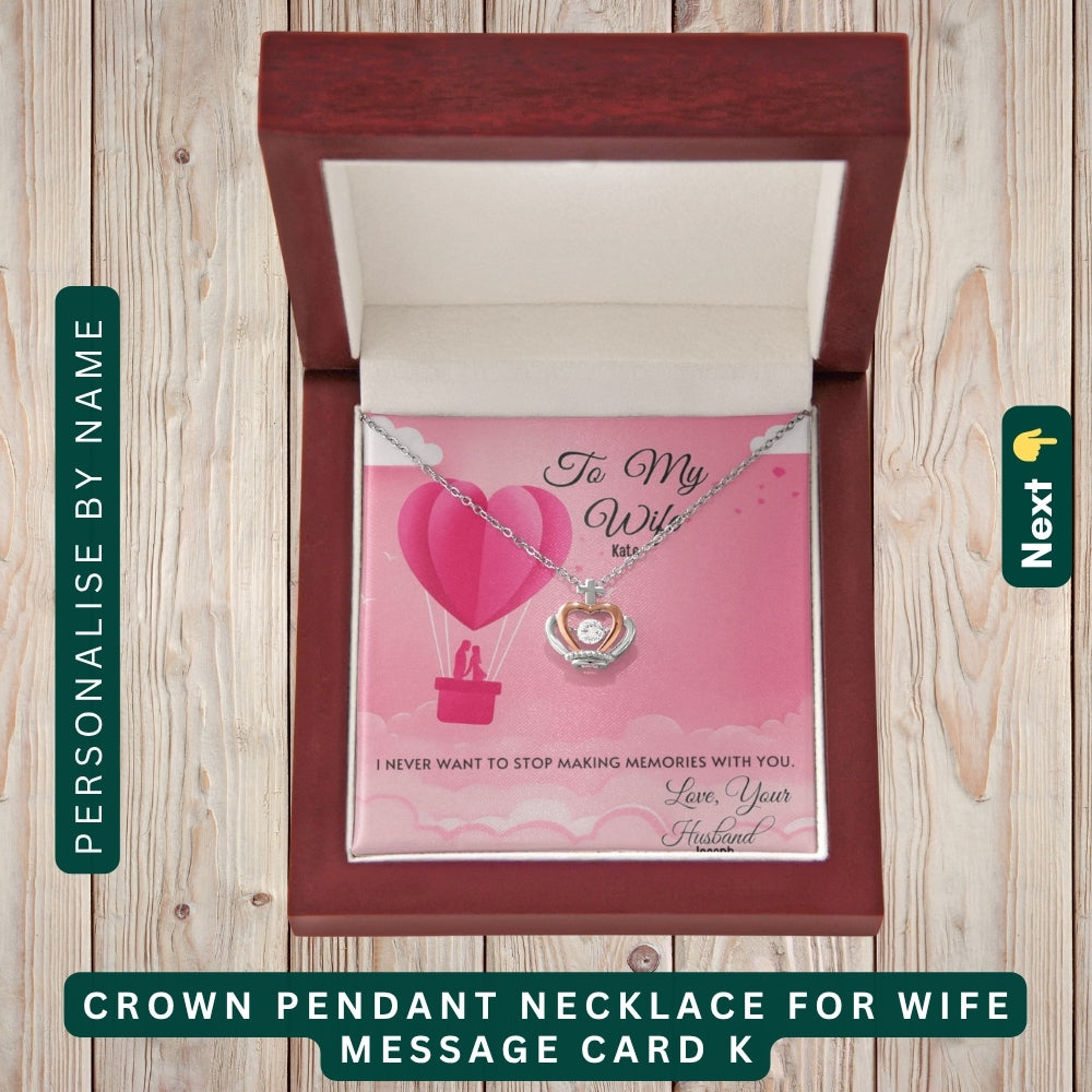 "To My Beloved Wife" – With Endless Love, Necklace With Personalized Message Card