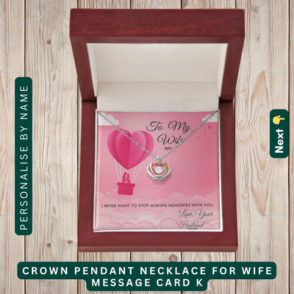 "To My Beloved Wife" – With Endless Love, Necklace With Personalized Message Card