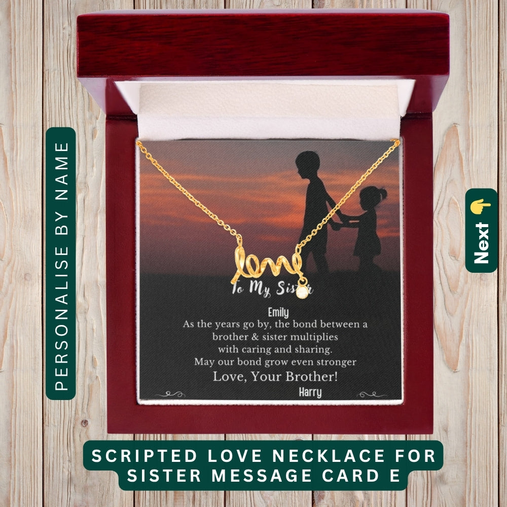 To My Incredible Sister" – Thank You for Always Being There, Necklace With Message Card