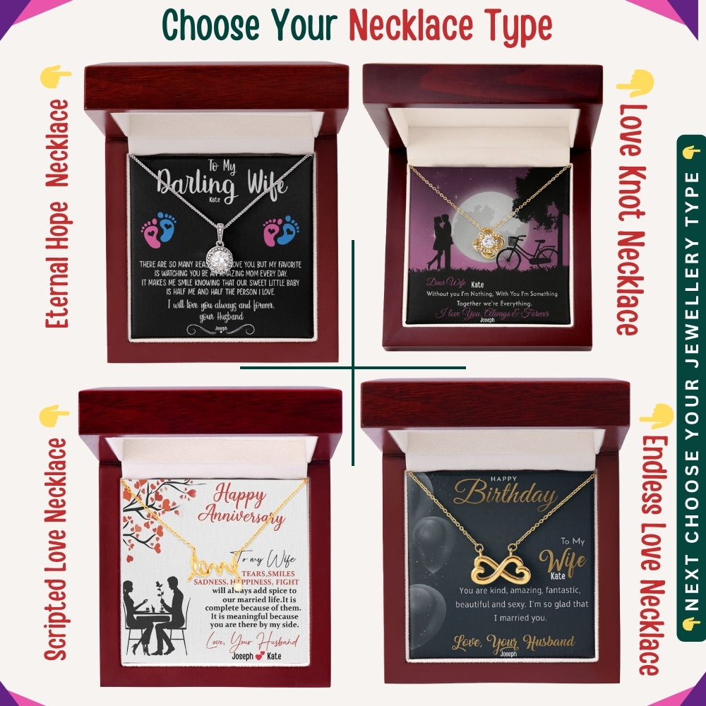 "To My Dearest Wife" – You Are My Everything, Necklace With Personalized Message Card