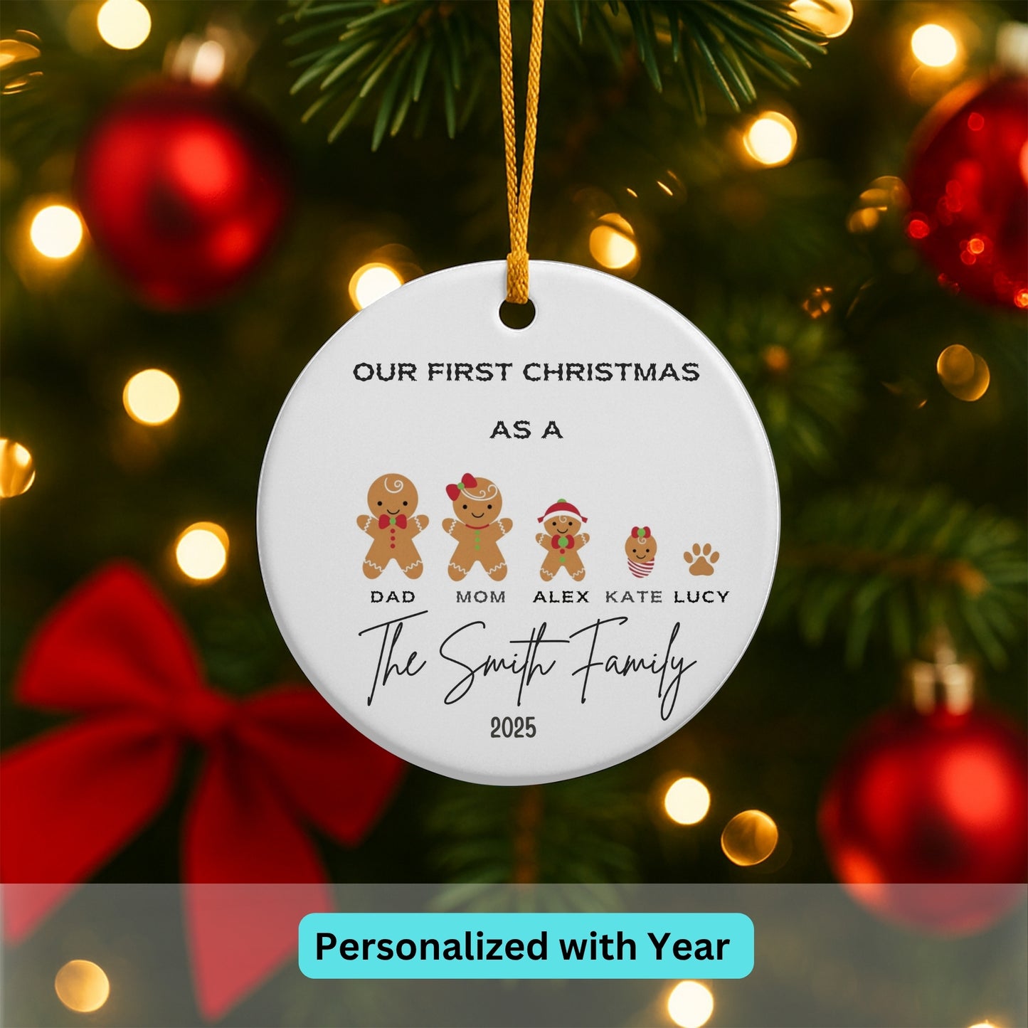 Personalized Family Ornament, Christmas Gift For Family, Family With Names, Christmas Ornament, Custom Family Keepsake, Family 2025