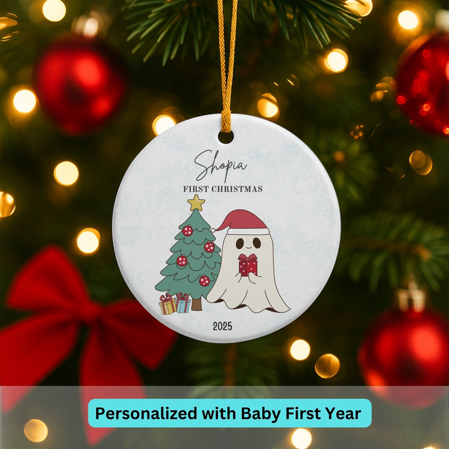 Custom Baby's First Christmas Bauble,Christmas Gifts for Kids, Custom Keepsake Christmas Ornament, New Baby Gifts,Christmas Tree Decor.
