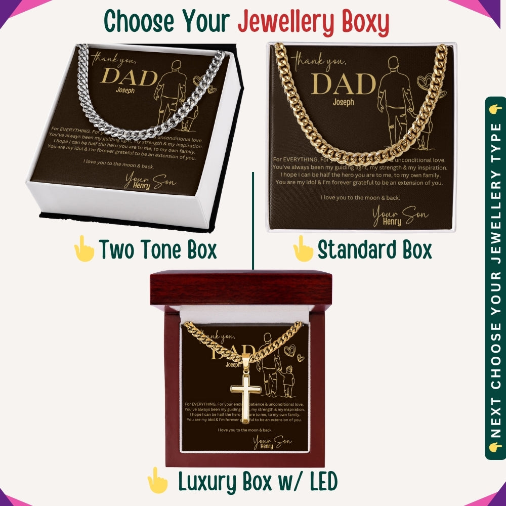 To My Incredible Dad" – You Mean the World to Me, Necklace With Personalized Message Card