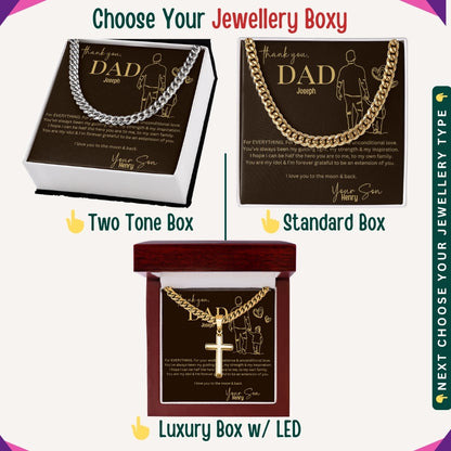 To My Incredible Dad" – You Mean the World to Me, Necklace With Personalized Message Card