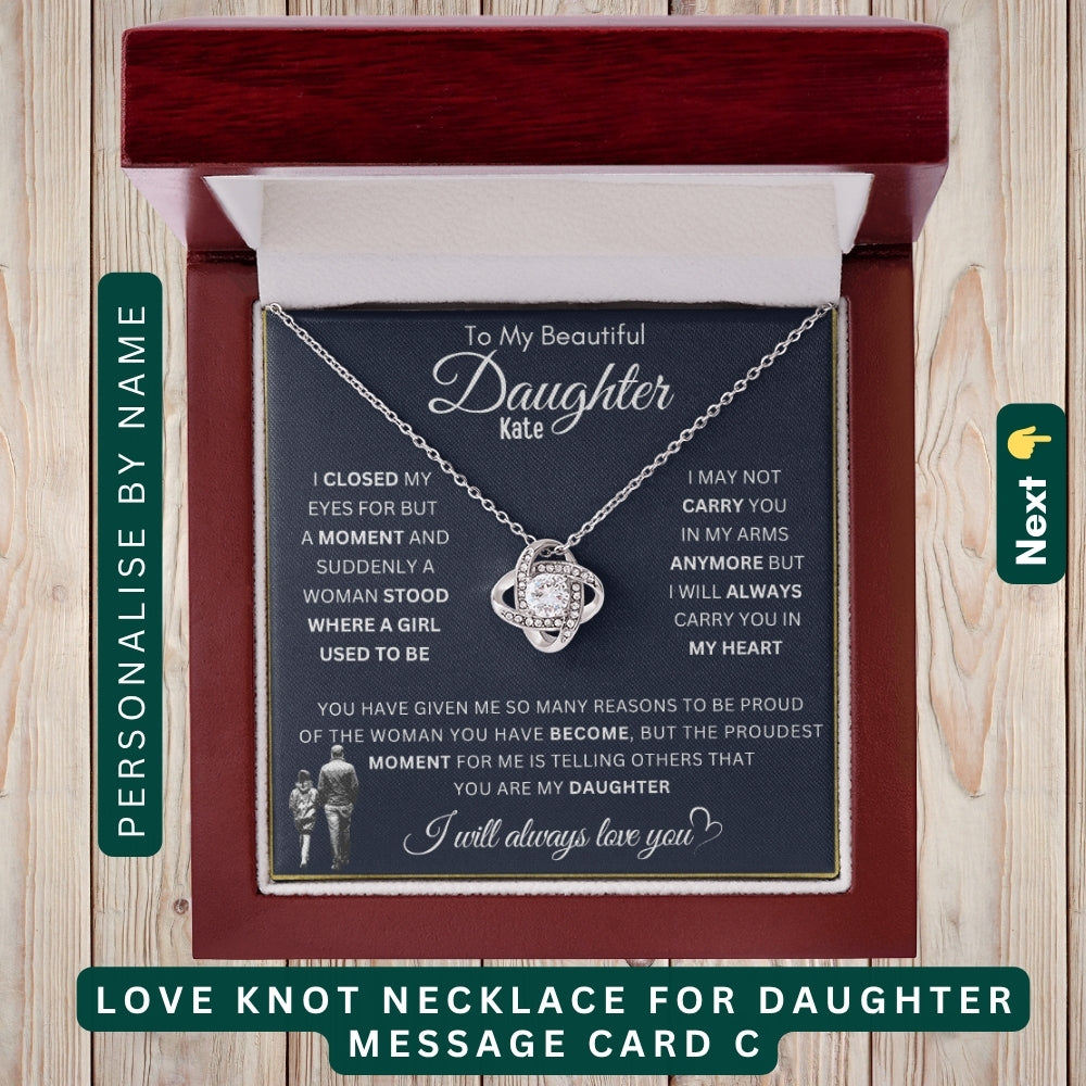 "To my Daughter, GrandDaughter, Daughter In Law" - You’ll Always Be My Greatest Blessing, Necklace With Personalized Message Card