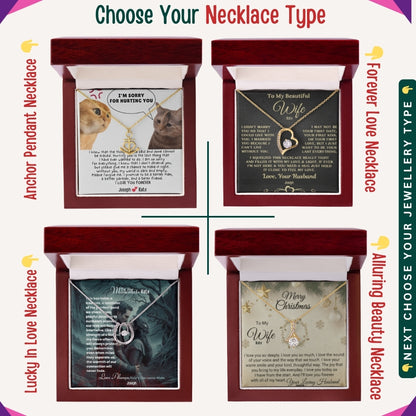 "To My Dearest Wife" – You Are My Everything, Necklace With Personalized Message Card