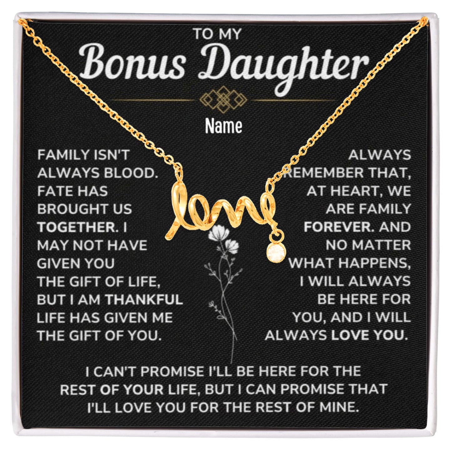 To My Bonus Daughter — A Necklace She’ll Carry in Her Heart Forever 📍