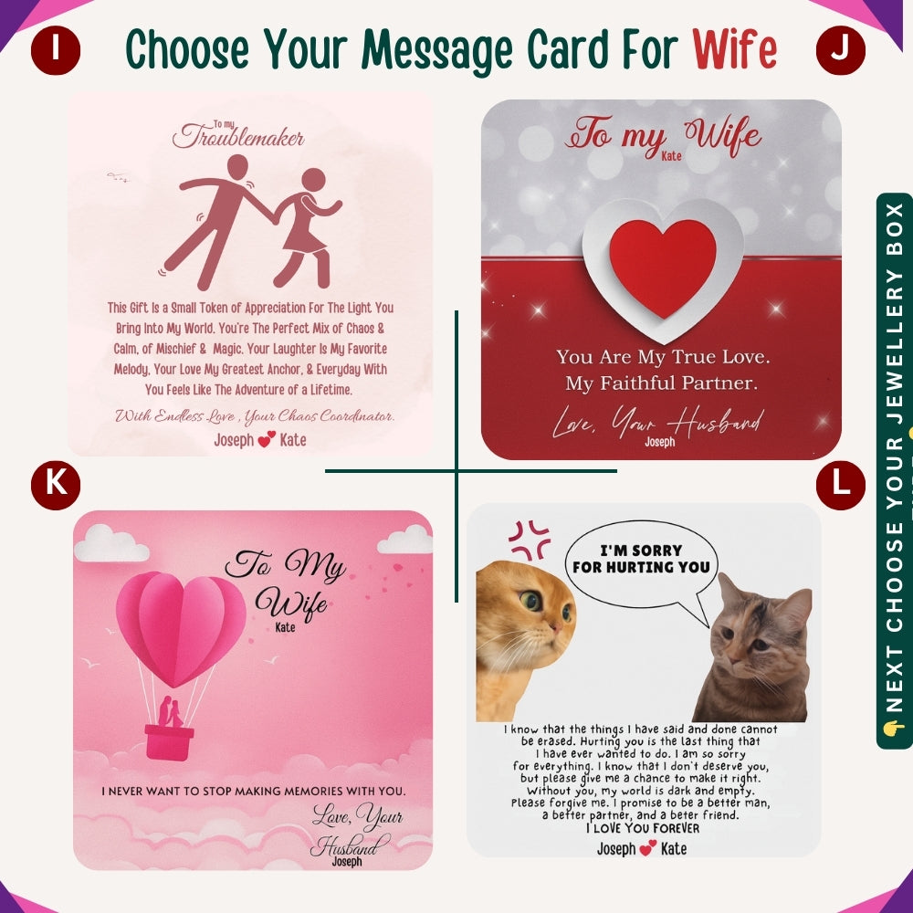 "To My Beloved Wife" – With Endless Love, Necklace With Personalized Message Card