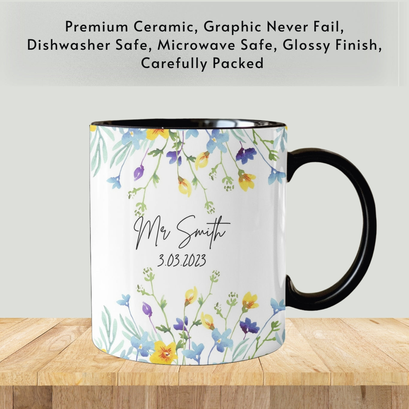 Personalised Wedding gift Mr & Mrs Bride Groom Just Married Gift Mug Greenery Wreath Gift set Ceramic Mug Tea mug coffee Mug Gift mug