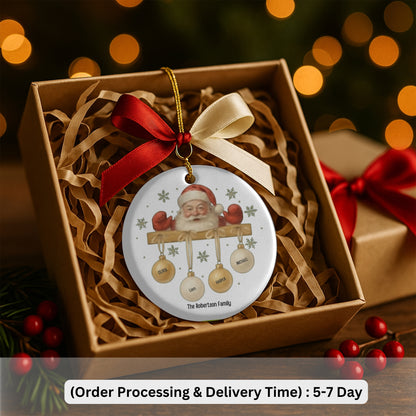 Personalized Family Ornament,Santa Ornament , Christmas Gift For Family, Family With Names, Christmas Ornament, Custom Family Gift.