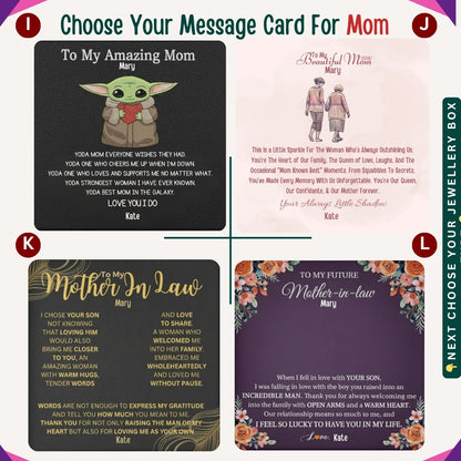 "To My Beloved Mom" – With Endless Love, Necklace With Personalized Message Card