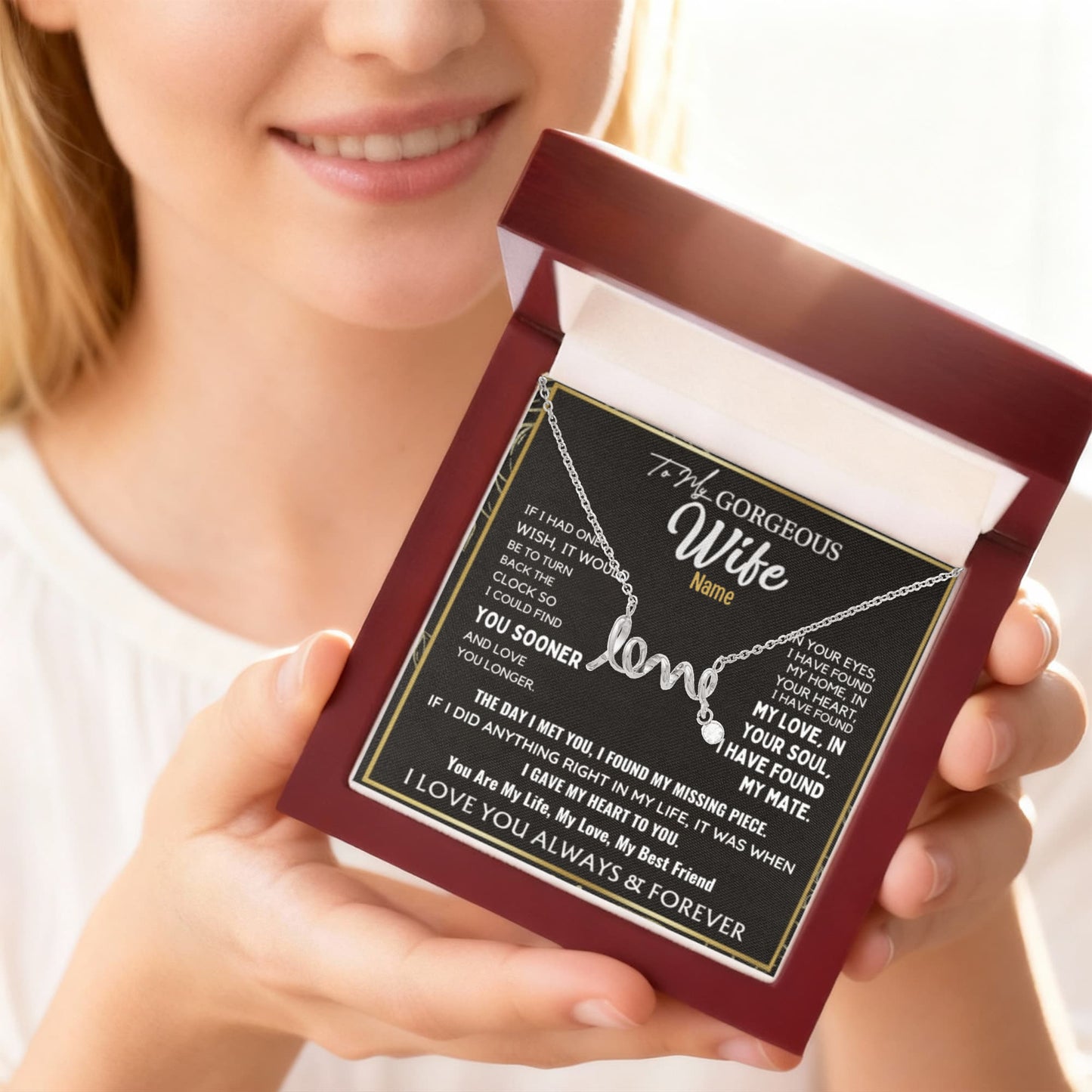 To My Gorgeous Wife —A Necklace That Speaks the Love I Feel for You 📍