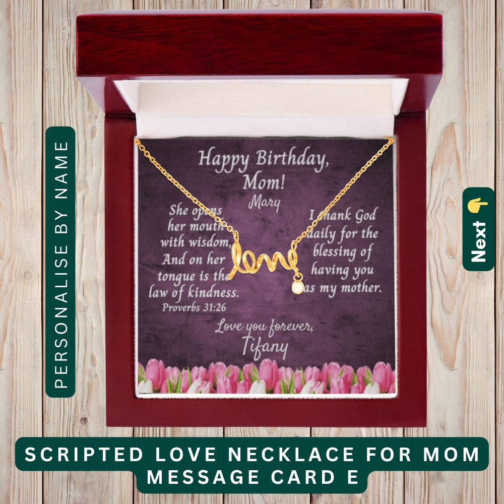 "To My Dearest Mom" – You Are My Everything, Necklace With Personalized Message Card