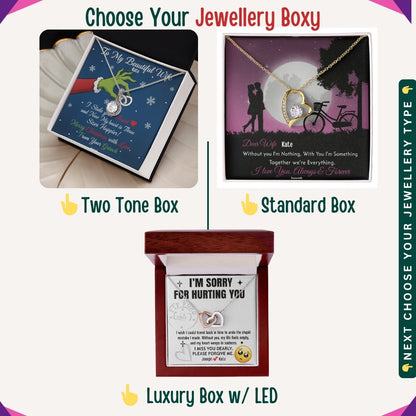 "To My Loving Wife" – Forever in My Heart, Necklace With Personalized Message Card