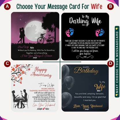 "To My Dearest Wife" – You Are My Everything, Necklace With Personalized Message Card