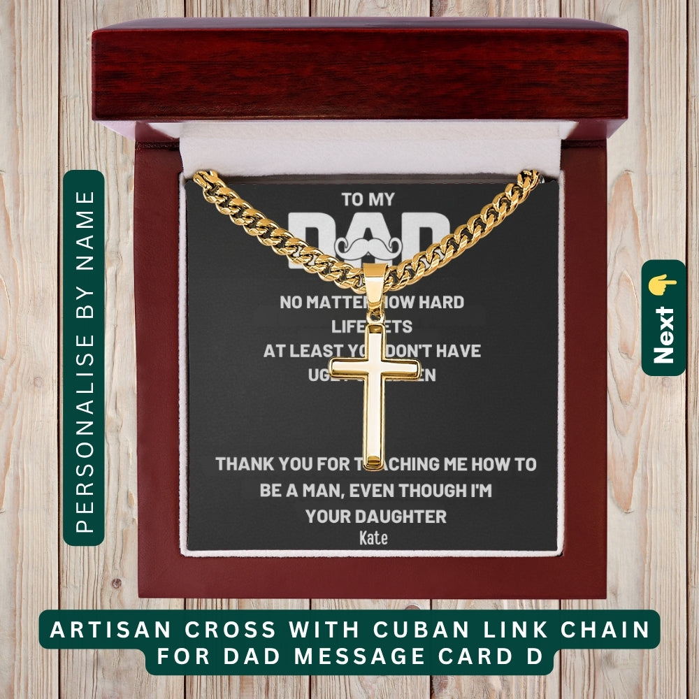 To My Incredible Dad" – You Mean the World to Me, Necklace With Personalized Message Card