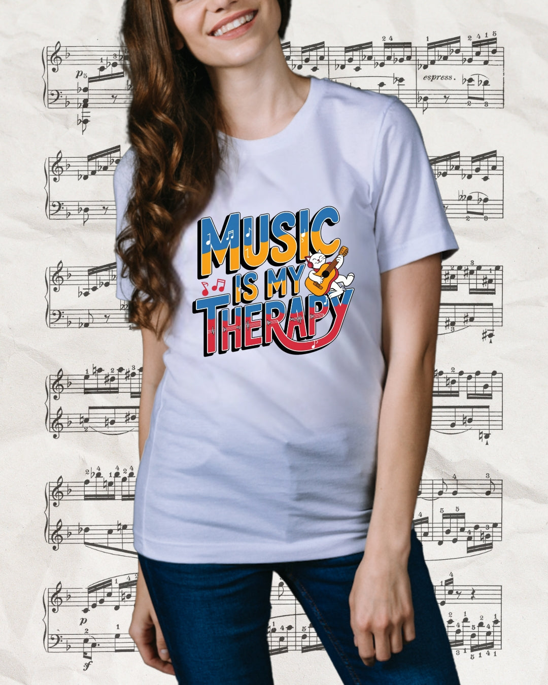 Music Is My Therapy Music Idiom Unisex Softstyle T-Shirt