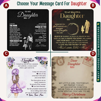 "To My Daughter, Granddaughter, and Daughter-in-Law" – With Love and Pride, Necklace With Personalized Message Card
