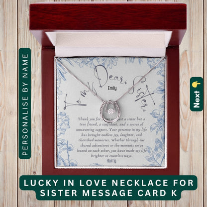 To My Incredible Sister" – Thank You for Always Being There, Necklace With Message Card