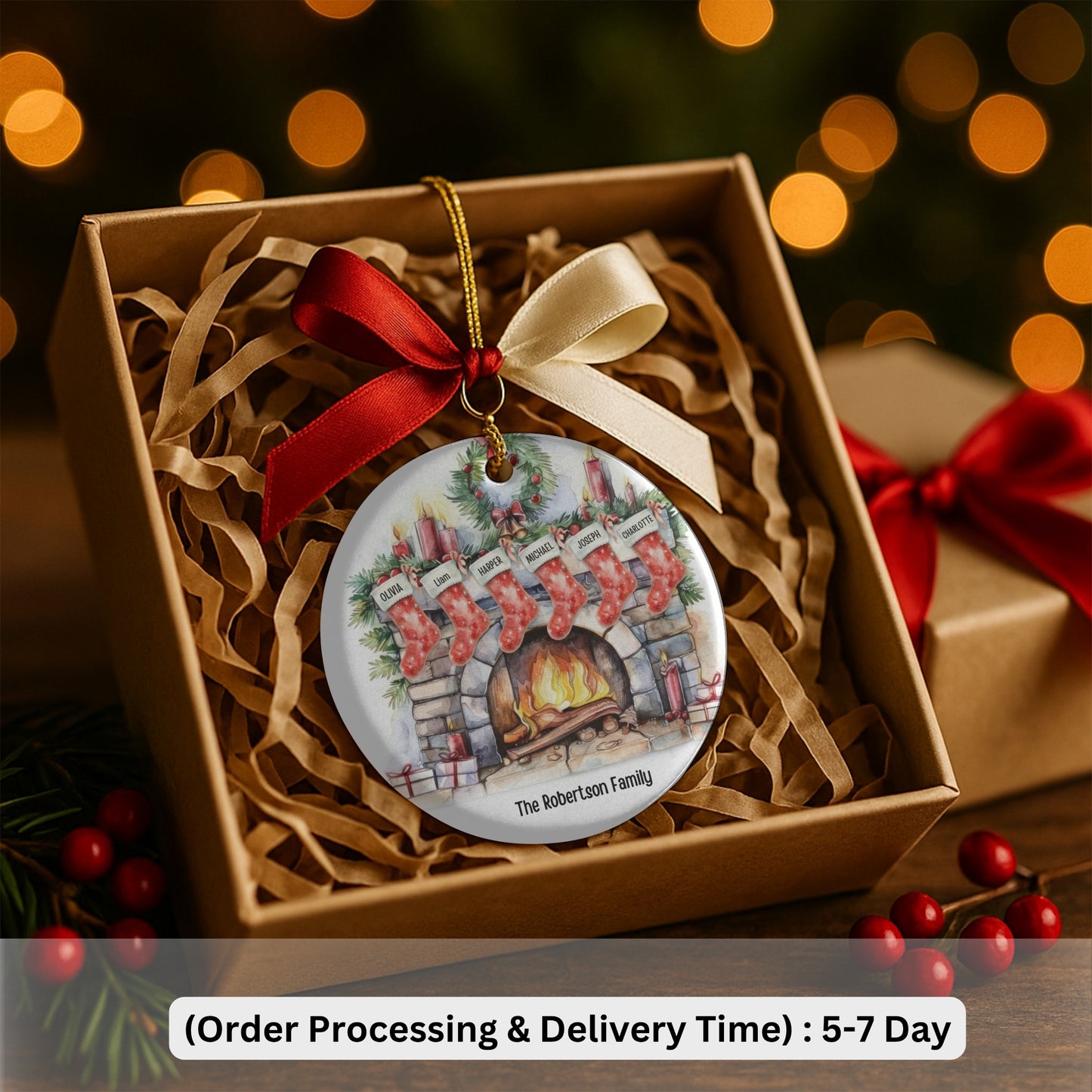 Personalized Family Ornament, Christmas Gift For Family, Family With Names, Christmas Ornament, Socks Ornament, Custom Family Gift