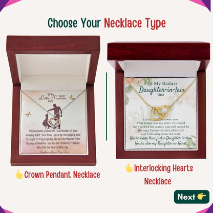 "To My Daughter, Granddaughter, and Daughter-in-Law" – With Love and Pride, Necklace With Personalized Message Card