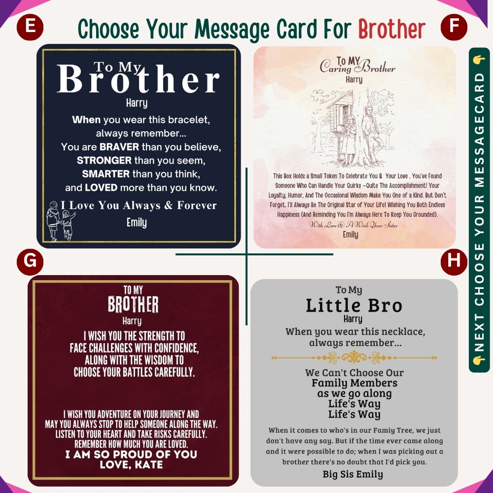 To My Protective Brother" – Thank You for Always Having My Back, Accessories With Personalized Message Card