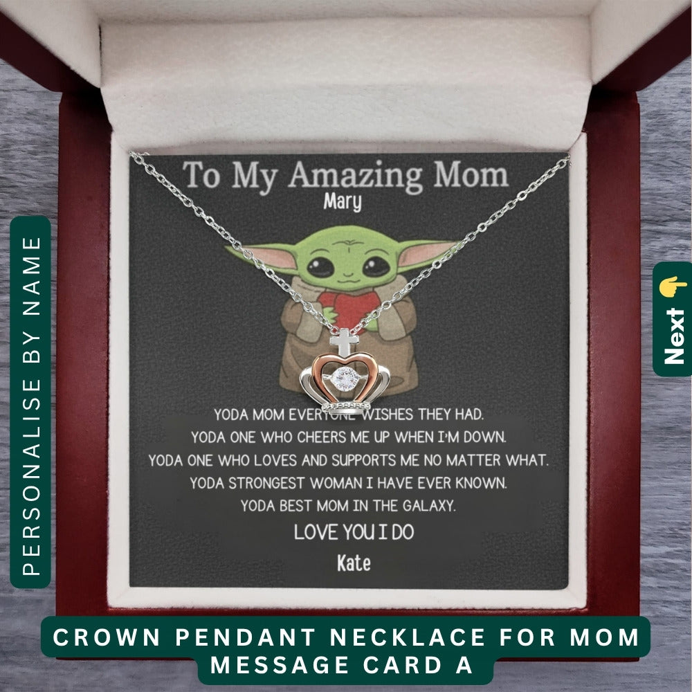 "To My Dearest Mom" – You Are My Everything, Necklace With Personalized Message Card