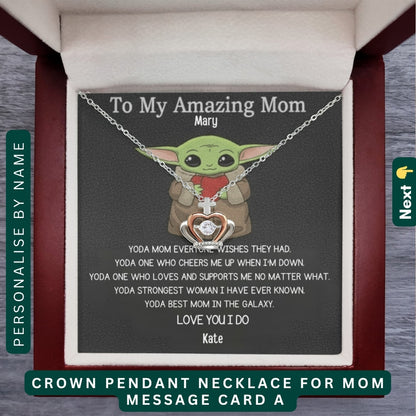 "To My Dearest Mom" – You Are My Everything, Necklace With Personalized Message Card