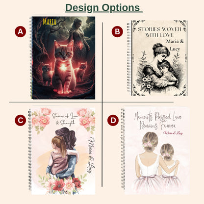 Personalized Spiral Notebook, Custom Name Journal, Floral Diary, Gratitude Journal, Personalized Gift for For Mom Mothers Day Birthday