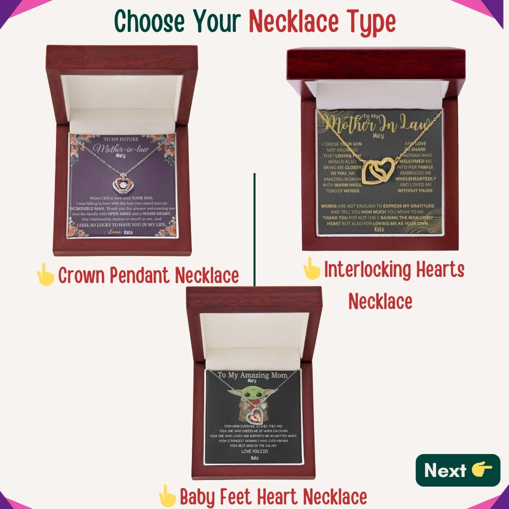 "To My Beloved Mom" – With Endless Love, Necklace With Personalized Message Card