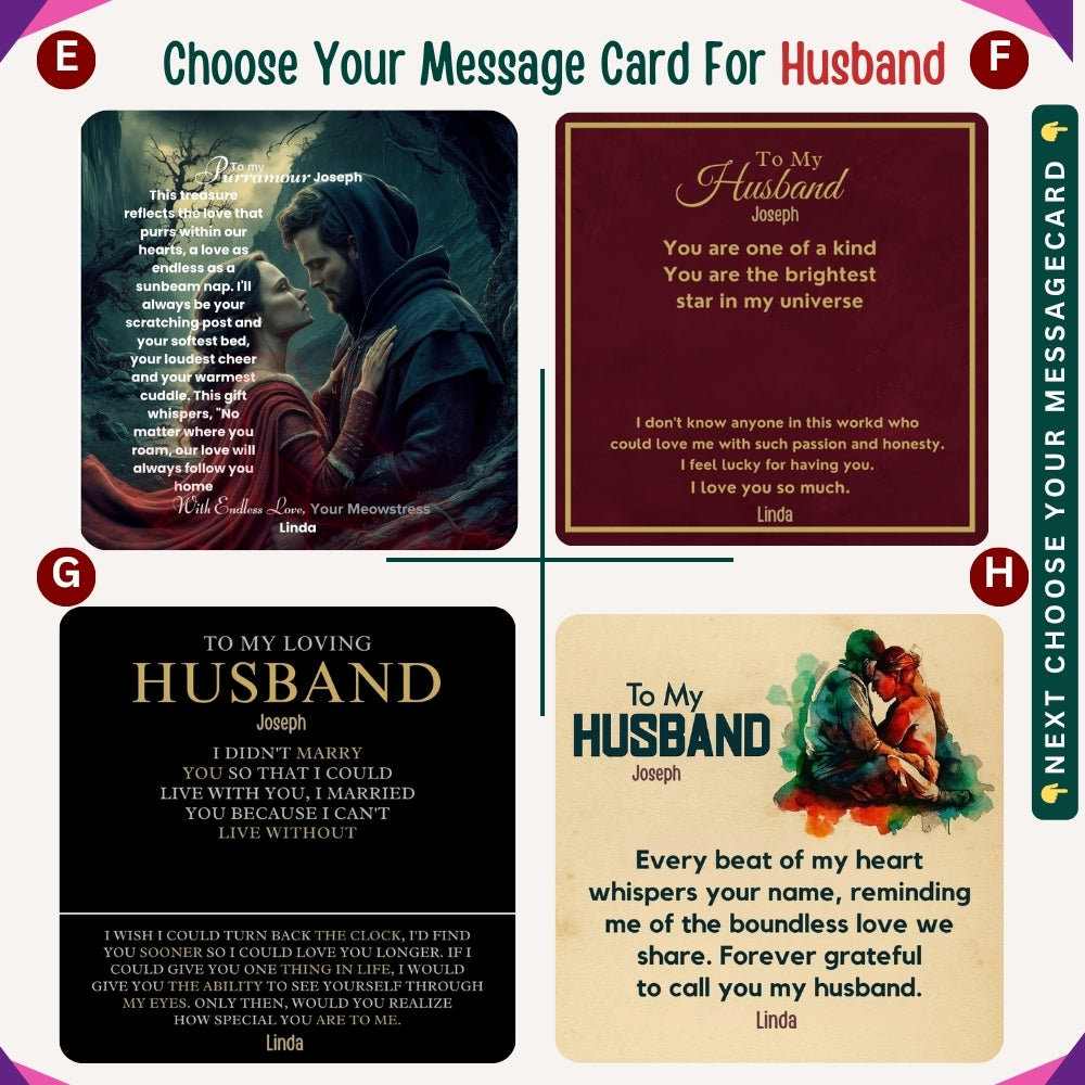 "To My Precious Husband" –  Accessories With Personalized Message Card