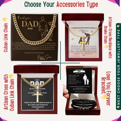 To My Incredible Dad" – You Mean the World to Me, Necklace With Personalized Message Card