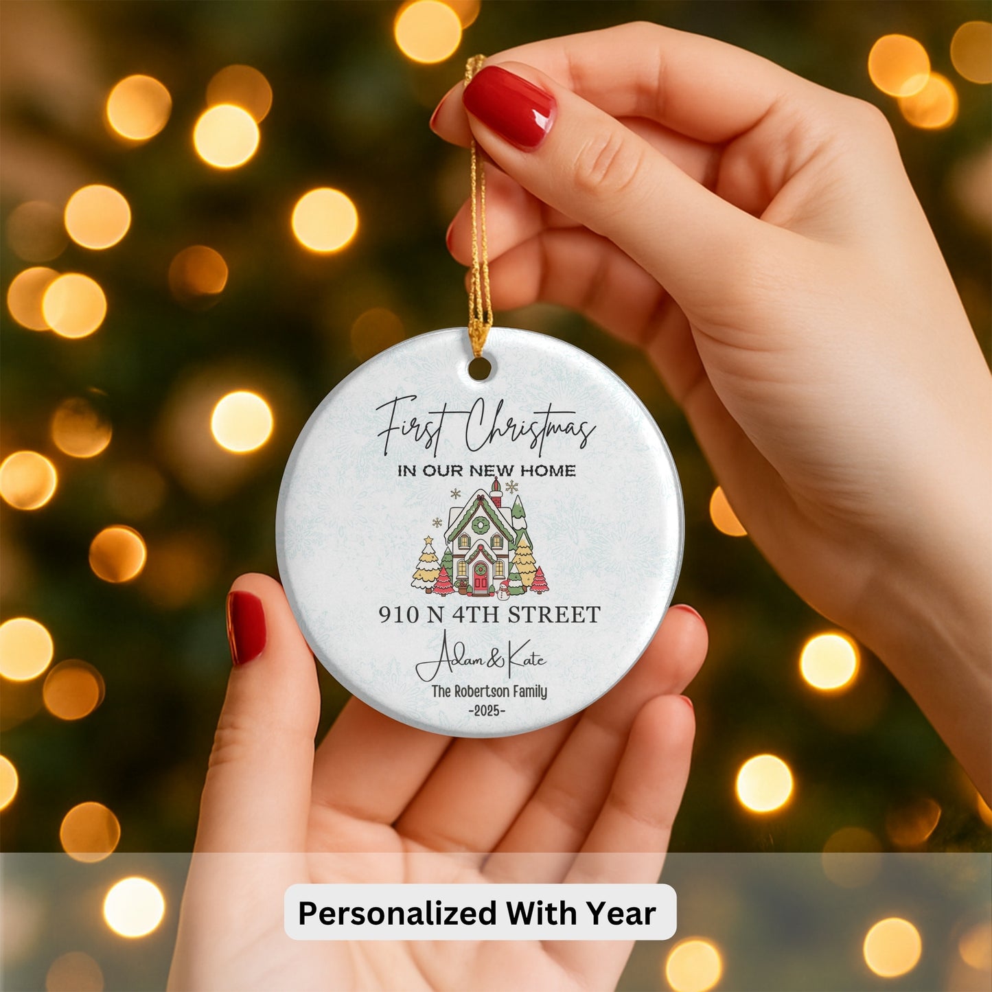 New Home Ornament, New Home Christmas Ornament 2025, Our First Christmas in Our New Home, Christmas Tree New Home Ornament, Address Ornament