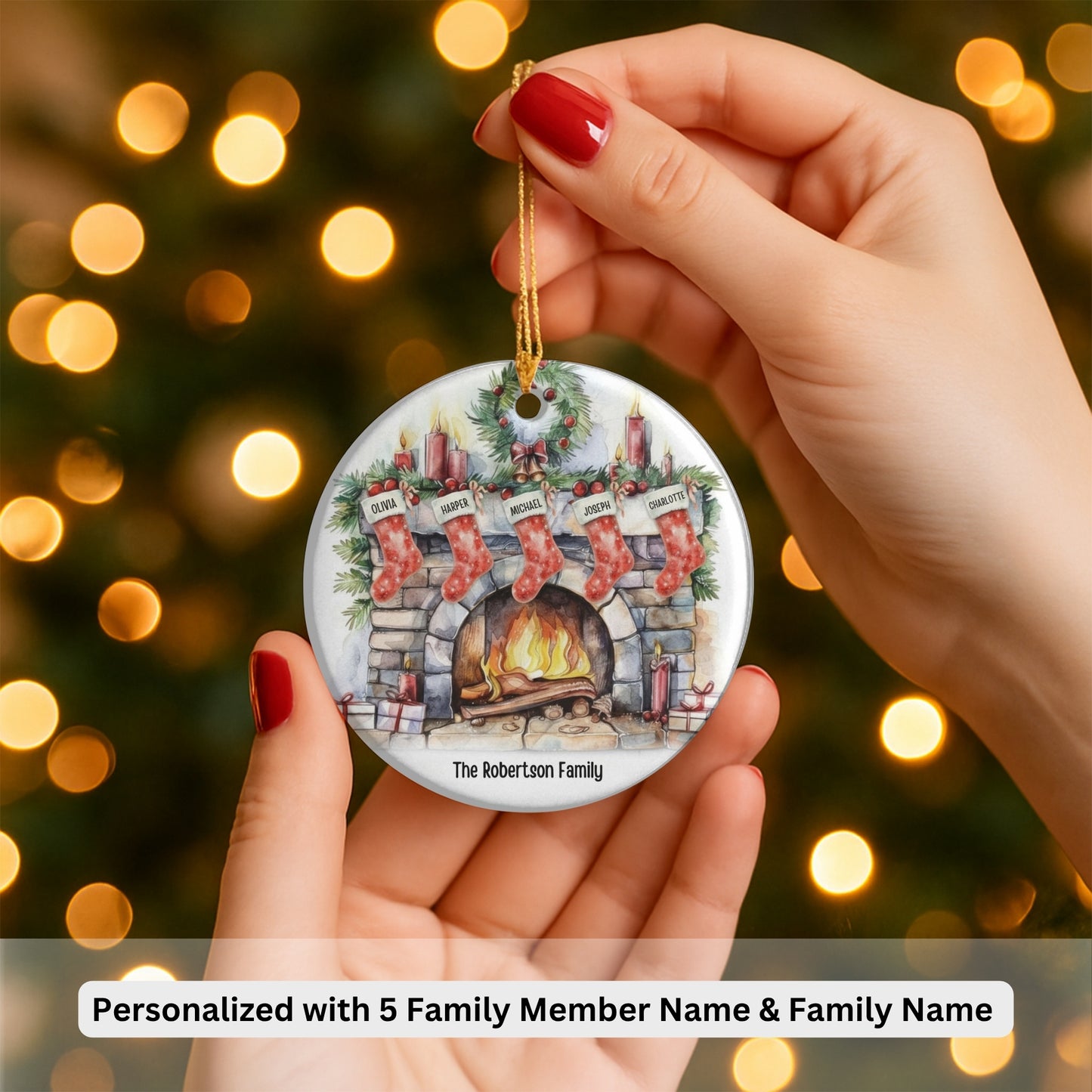Personalized Family Ornament, Christmas Gift For Family, Family With Names, Christmas Ornament, Socks Ornament, Custom Family Gift