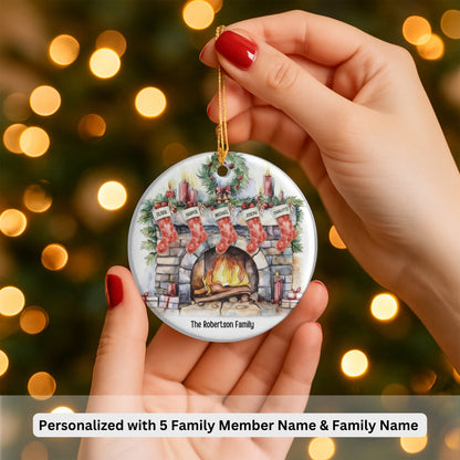 Personalized Family Ornament, Christmas Gift For Family, Family With Names, Christmas Ornament, Socks Ornament, Custom Family Gift