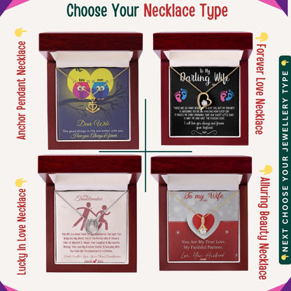 "To My Beloved Wife" – With Endless Love, Necklace With Personalized Message Card