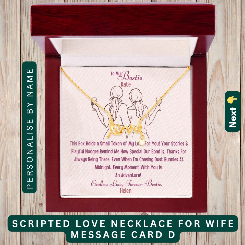 "To My Precious Bestie" – You’re One in a Million, Necklace With Personalized Message Card