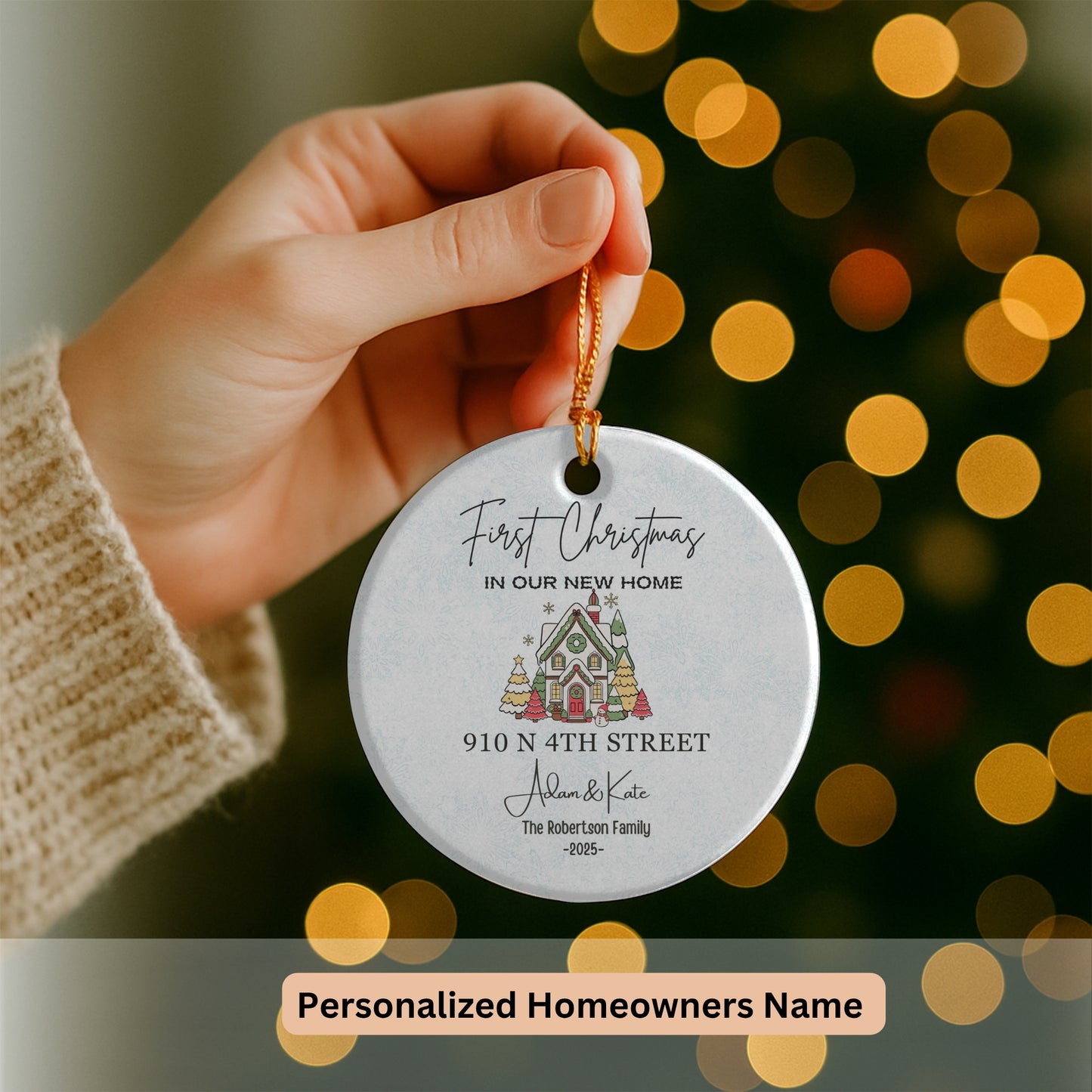 New Home Ornament, New Home Christmas Ornament 2025, Our First Christmas in Our New Home, Christmas Tree New Home Ornament, Address Ornament