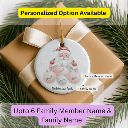 Personalized Family Ornament, Christmas Gift For Family, Family With Names, Christmas Ornament, Santa Ornament, Custom Family Gift