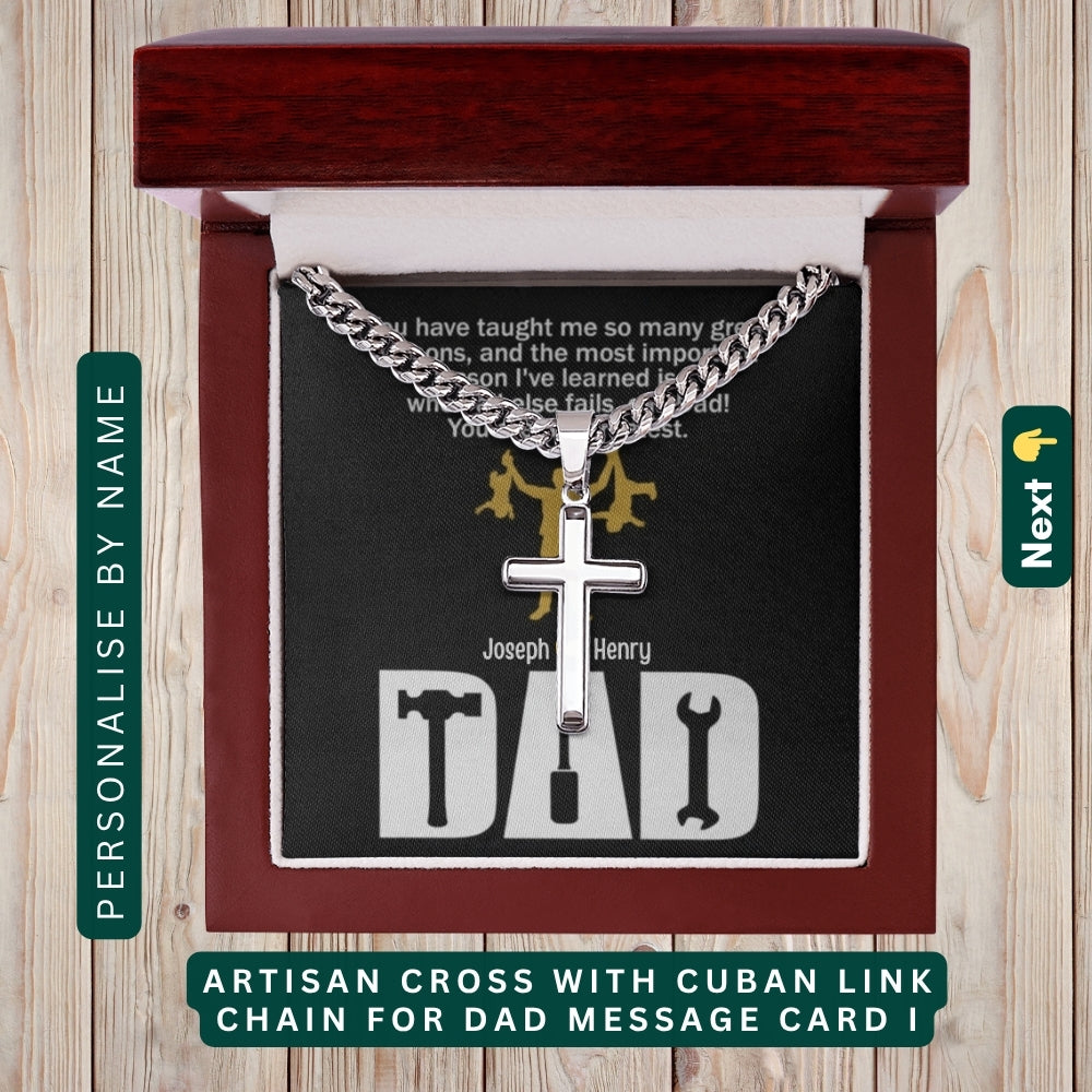 To My Incredible Dad" – You Mean the World to Me, Necklace With Personalized Message Card