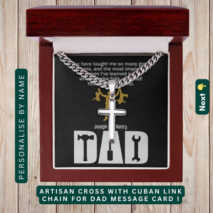 To My Incredible Dad" – You Mean the World to Me, Necklace With Personalized Message Card