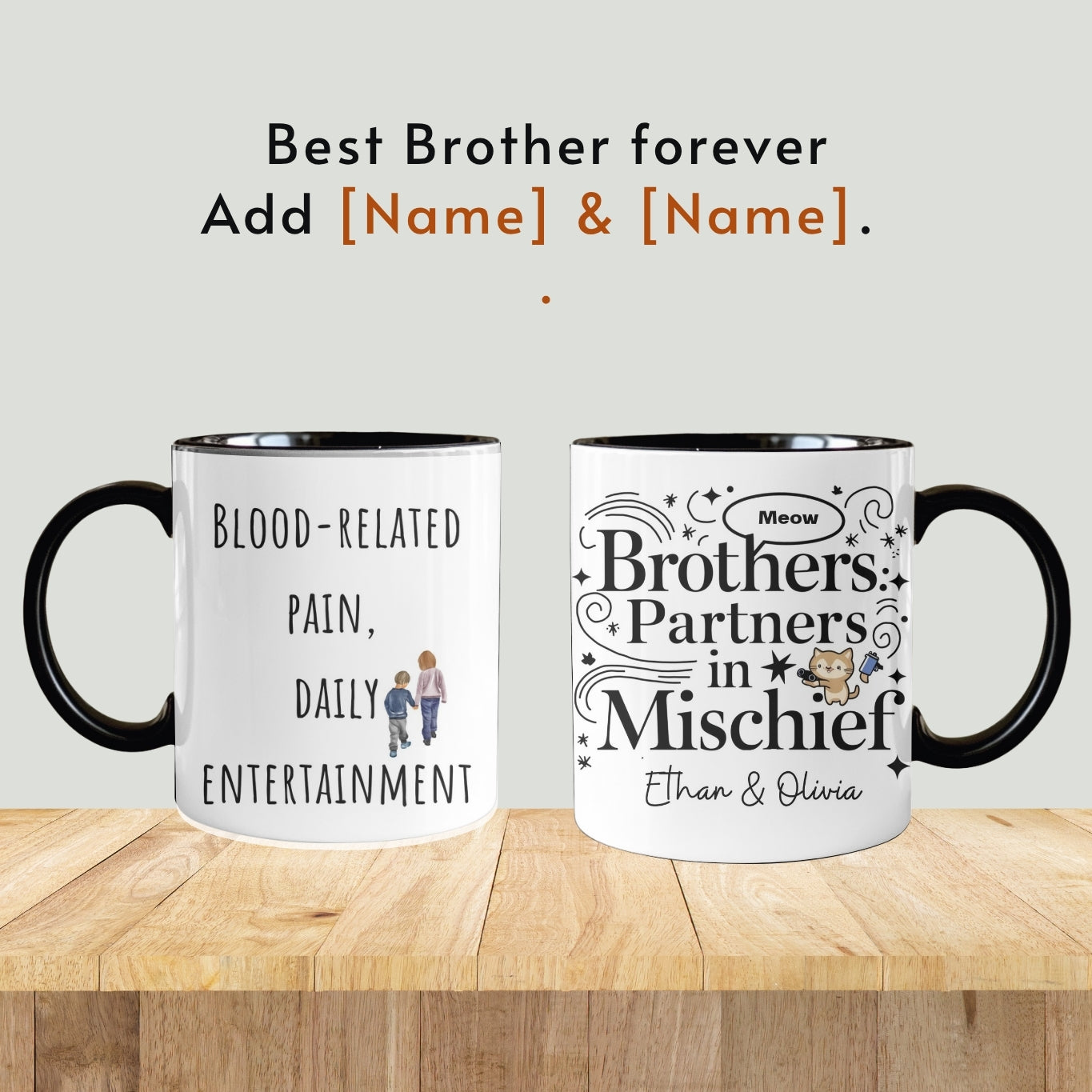 Customized mug for brother, Custom brother gifts, personalized brother birthday gift, funny brother birthday mug, funny siblings gift