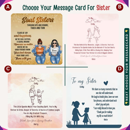 To My Incredible Sister" – Thank You for Always Being There, Necklace With Message Card