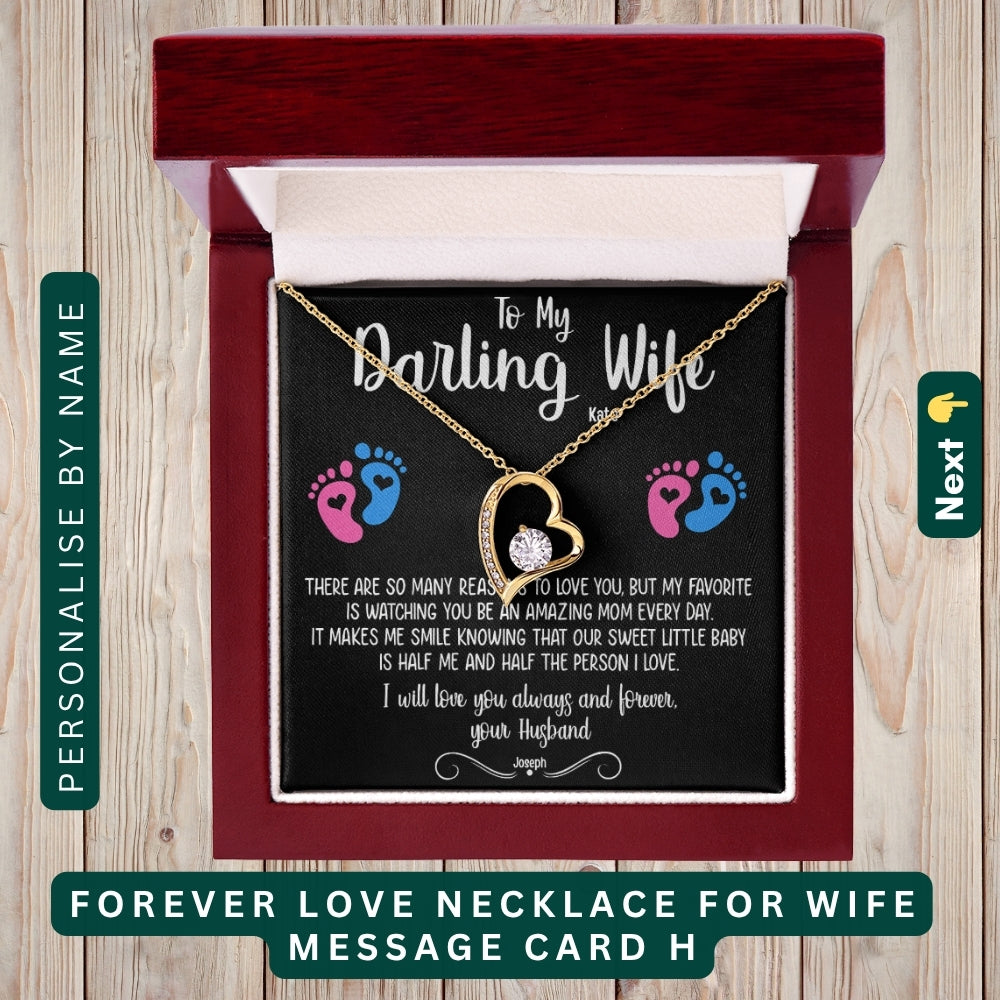 "To My Beloved Wife" – With Endless Love, Necklace With Personalized Message Card